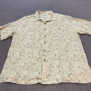 Caribbean Hawaiian‎ Shirt Men's Size XL Loop Collar Rayon Geometric Floral